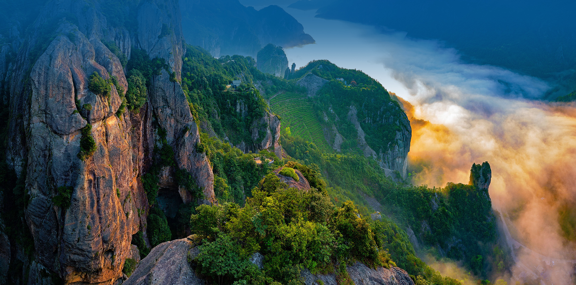 雁荡山群峰山水风光